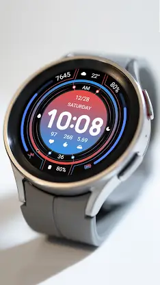 Red Blue Arc String For WearOS screenshot 5