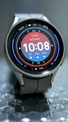 Red Blue Arc String For WearOS screenshot 6