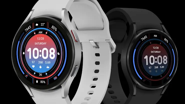 Red Blue Arc String For WearOS screenshot 4