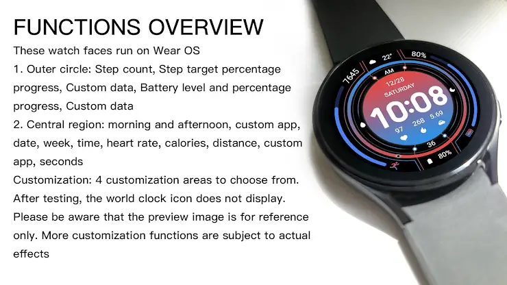 Red Blue Arc String For WearOS screenshot 3