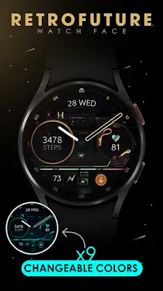 RetroFuture analog watch face screenshot 3