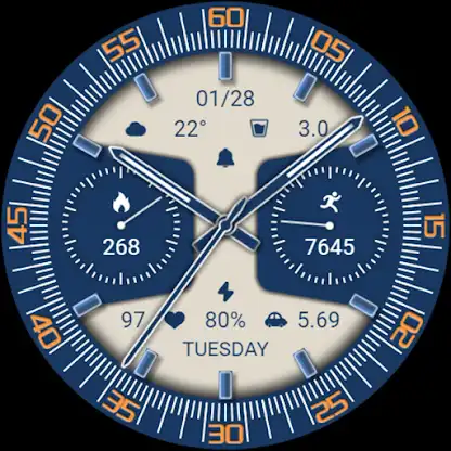 ZKin WatchFace Sea Blue Quartz screenshot 5