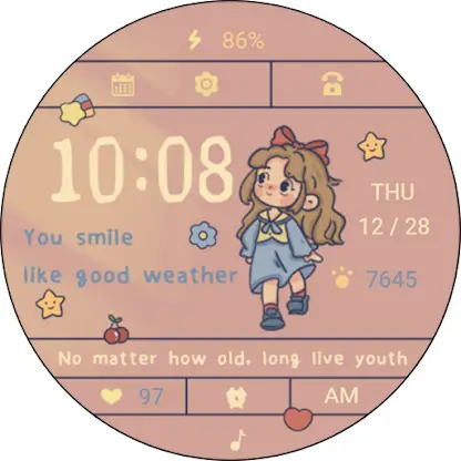 Soft Sweet Heart For Wear OS screenshot 7