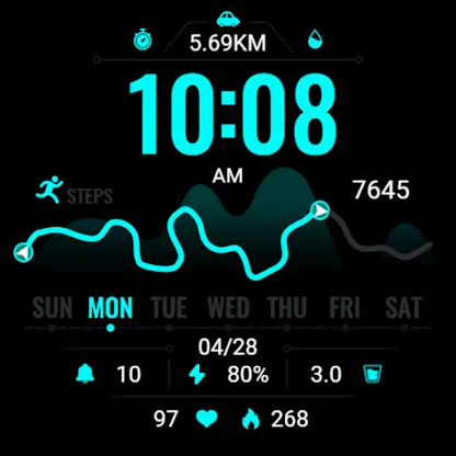 Sports Bright Blue ZKin Watch screenshot 7