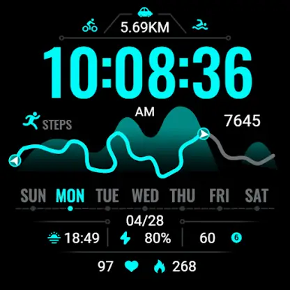 Sports Bright Blue ZKin Watch screenshot 8