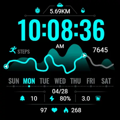 Sports Bright Blue ZKin Watch screenshot 6