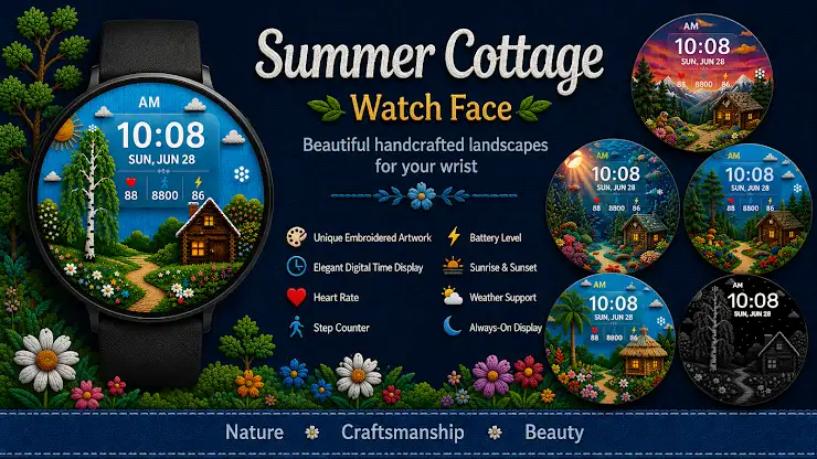 Summer Cottage Watch Face screenshot 1