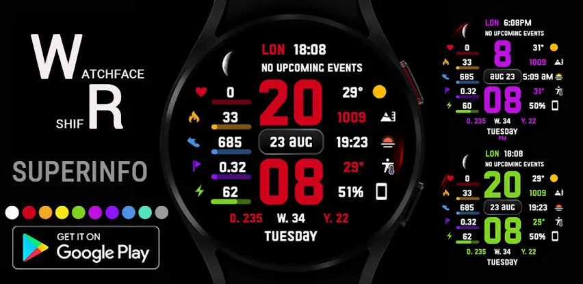 SuperInfo Watch Face Wear OS screenshot 1