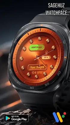 Cosmic Orange Watch Face screenshot 4