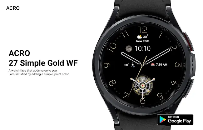 ACRO 27 Simple Gold Watchface screenshot 3