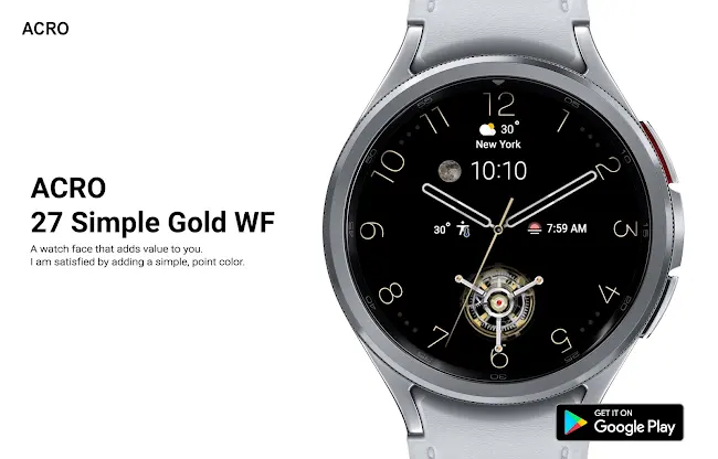 ACRO 27 Simple Gold Watchface screenshot 2