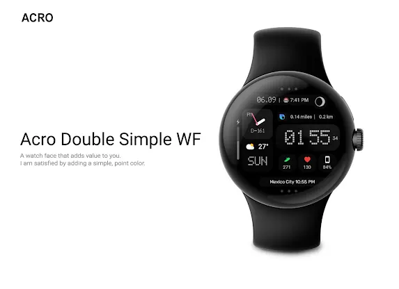 ACRO Double Simple Watchface screenshot 3