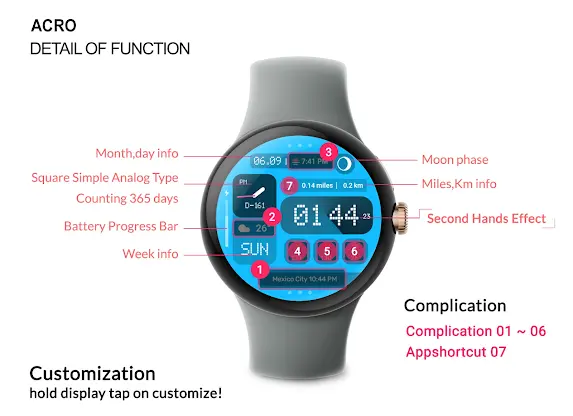 ACRO Double Simple Watchface screenshot 5
