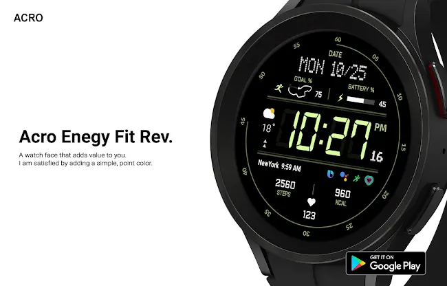ACRO Enegy Fit Rev watchface screenshot 2