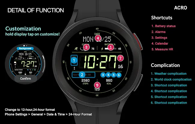 ACRO Enegy Fit Rev watchface screenshot 4