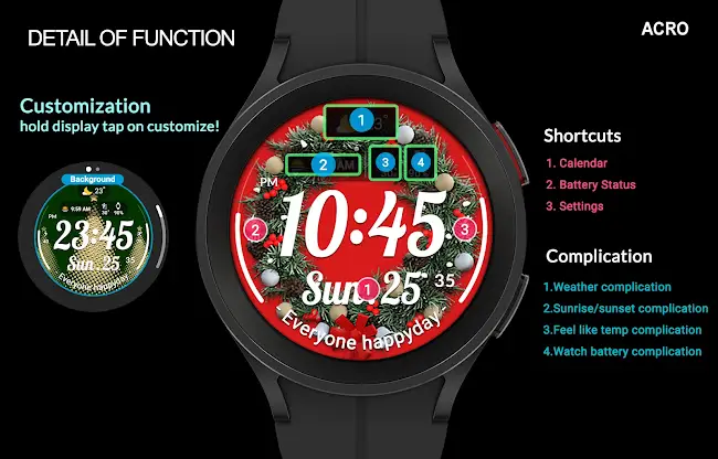 ACRO Happy Christmas Watchface screenshot 5