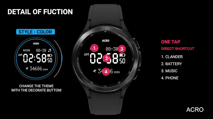 ACRO Night Work ES07 Watchface screenshot 4