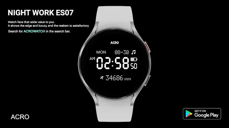 ACRO Night Work ES07 Watchface screenshot 2