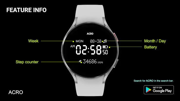 ACRO Night Work ES07 Watchface screenshot 3