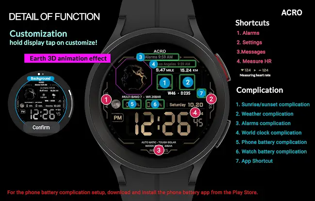 Acro Space1 edtion Watchface screenshot 5