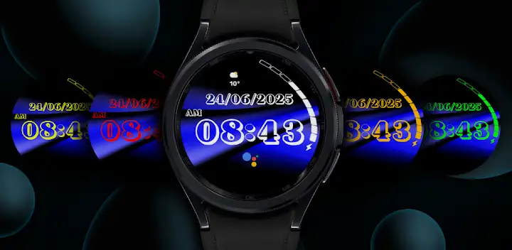 Blue background clock face — Android app banner