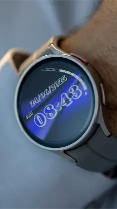 Blue background clock face screenshot 3