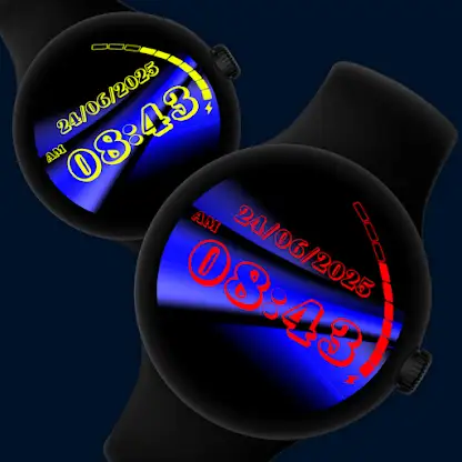 Blue background clock face screenshot 5