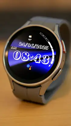 Blue background clock face screenshot 2