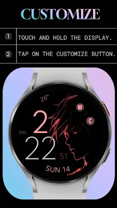 Anime digital manga watch face screenshot 7
