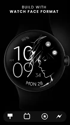 Anime digital manga watch face screenshot 4