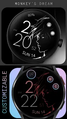 Anime digital manga watch face screenshot 3