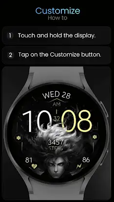 Anime v2 animated watch face screenshot 7