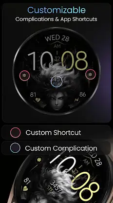 Anime v2 animated watch face screenshot 3