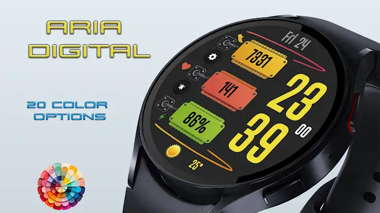 Aria Digital Watch Face screenshot 3