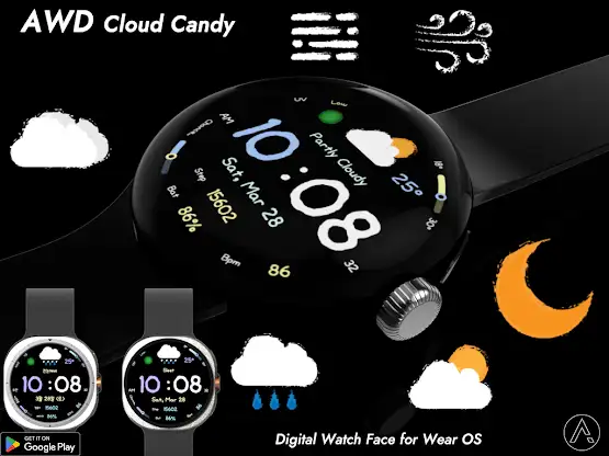 AWD Cloud Candy watchface screenshot 2