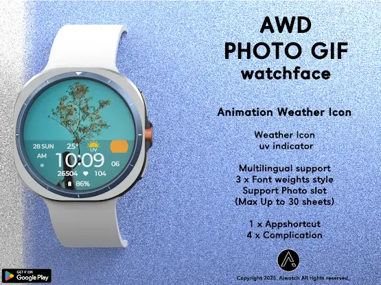 AWD Photo Gif Watchface screenshot 1