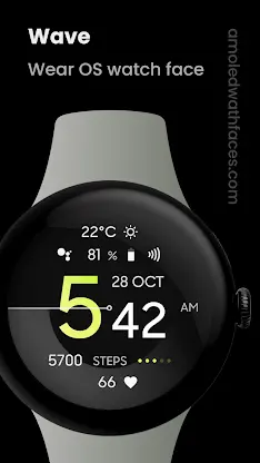 Wave: Wear OS watch face screenshot 1