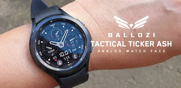 Ballozi TACTICAL TICKER ASH — Android app banner