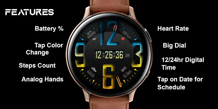 [SSP] Big Dial Watch Face screenshot 5