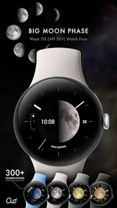 Big Moon Phase Watch Face screenshot 1