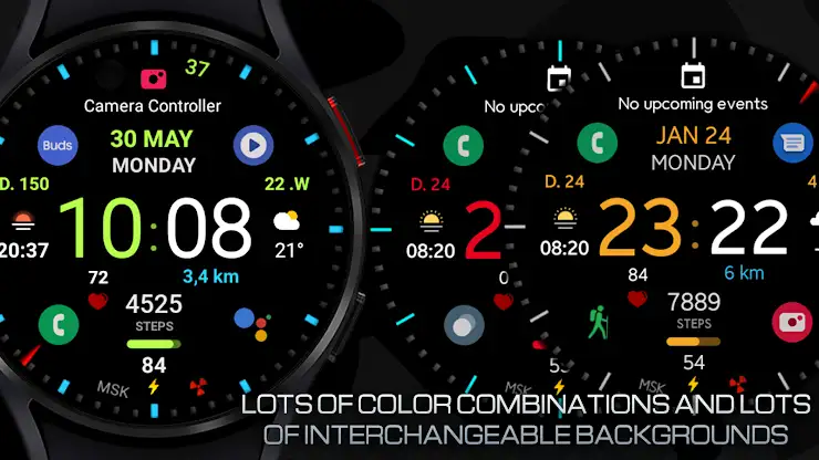 Black practical MOD Watch face screenshot 5