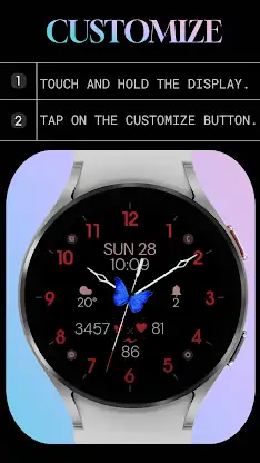 Blue Butterfly Watch Face screenshot 7