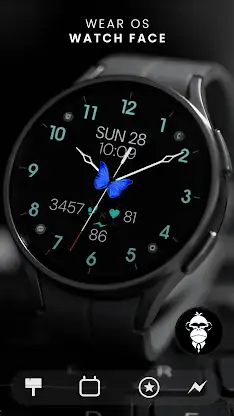 Blue Butterfly Watch Face screenshot 5