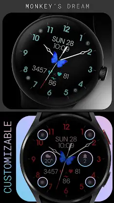Blue Butterfly Watch Face screenshot 4