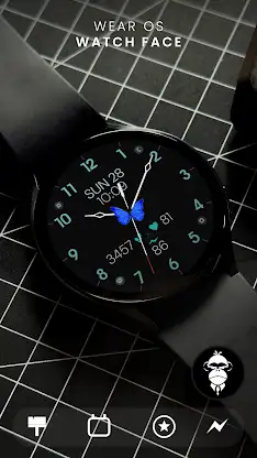 Blue Butterfly Watch Face screenshot 1