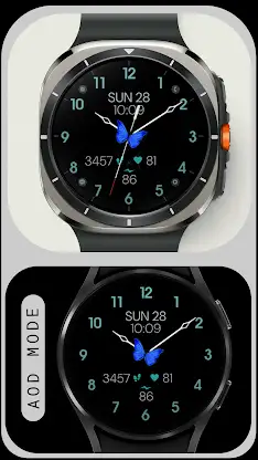 Blue Butterfly Watch Face screenshot 6