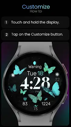 Butterfly Digital Watch Face screenshot 8