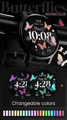 Butterfly Digital Watch Face screenshot 3