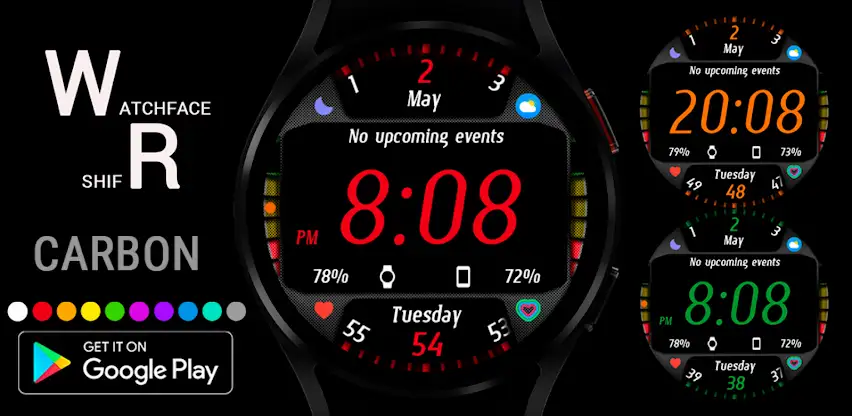 Carbon Watch Face Wear OS screenshot 1