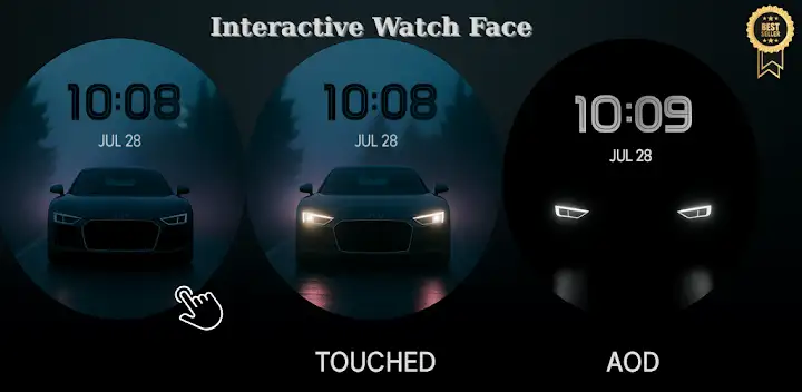 Dynamic Car Lights Watch Face — Android app banner